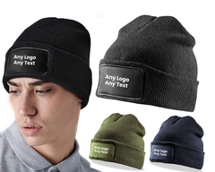 Custom Beanie Hat Your Logo/Text - Any Design Name Print - Personalised Gift