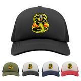 Cobra Kai Cap, Cobra Kai Hat, Karate Kid Trucker Cap Retro TV MMA Fan Gift, Kobra Kai Gift For Him Dad Cobra Snake Hats, Unisex Adult