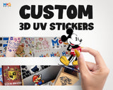 Custom UV DTF Stickers Personalised 3D Sticker Transfers Gang Sheet Logo Branding