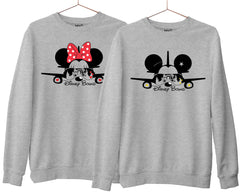Matching Family Disney Bound Mickey Plan Printed Sweatshirt, Disneyland Vacation Jumper, Mickey & Minnie Bounding Disney Trendy Sweatshirt