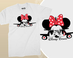 Disney Bound Mickey & Minnie Disneyland T-shirt, Matching Family Vacation Tees, Bounding Disneyworld Holiday T-shirts for Kids/Adults Tops