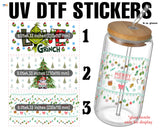 Christmas Trees Xmas Theme UV DTF Stickers DIY Decals For Glass Bottles