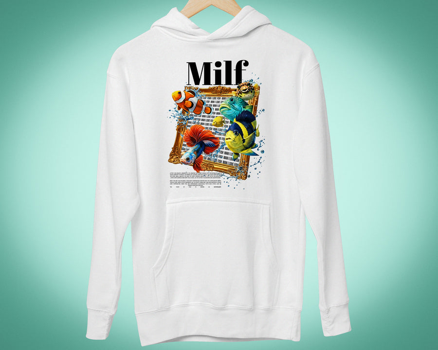 Man I Love Fish Joke Hoodie Adult Humour Hoody Gift Top for Fishermen
