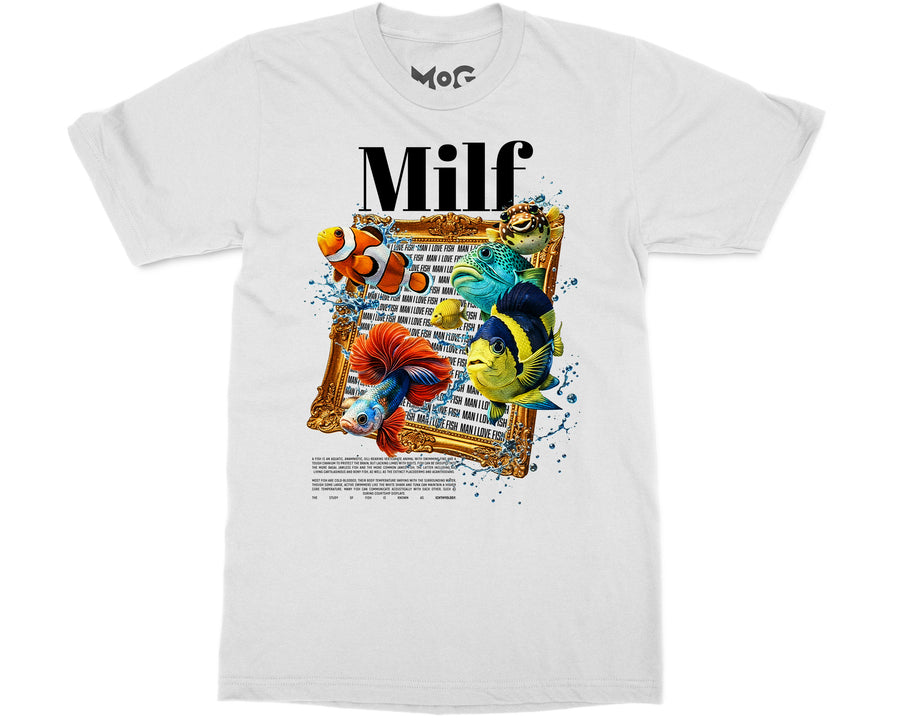 Man I Love Fish T-shirt Funny Adult Joke Tee Gift for Aquarium Lovers