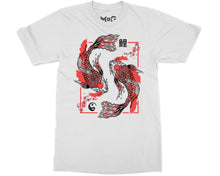 Yin Yang Koi Fish Wave T-shirt Cherry Blossom Japanese Art Unisex Tee