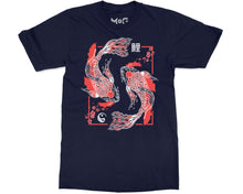 Yin Yang Koi Fish Wave T-shirt Cherry Blossom Japanese Art Unisex Tee