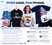 Custom Prints Heat Transfers - T-shirt Heat Transfer Ready to Press - DTF Iron on Personalised - Custom Logo Heat Printing Transfer Gang Sheets