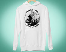 Defend Your Library Hoodie Bookish Cat Funny Sweater Book Lover Gifts