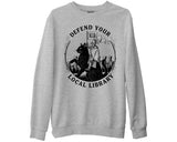 Knight Cat Funny Sweatshirt Book Lover Librarian Jumper Reader Gifts