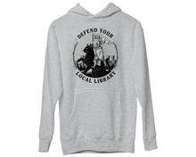 Defend Your Library Hoodie Bookish Cat Funny Sweater Book Lover Gifts