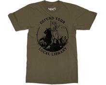Defend Your Local Library Cat T-shirt Funny Librarian Bookwork Gifts