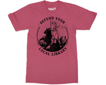 Defend Your Local Library Cat T-shirt Funny Librarian Bookwork Gifts