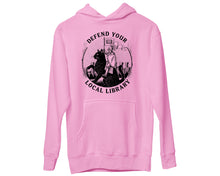 Defend Your Library Hoodie Bookish Cat Funny Sweater Book Lover Gifts