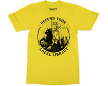 Defend Your Local Library Cat T-shirt Funny Librarian Bookwork Gifts