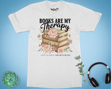 Books Are My Therapy T-shirt Floral Bookish Tee Book Lovers Reader Top