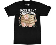 Books Are My Therapy T-shirt Floral Bookish Tee Book Lovers Reader Top