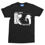 Funny Anime T-shirt Eat Your Protein Attack on Titan Anime GYM Shirt Manga Art