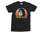 Futbol Is Life T-Shirt Retro Vintage Footballer Soccer Gift Unisex Football Tee