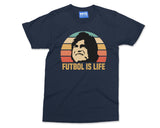 Futbol Is Life T-Shirt Retro Vintage Footballer Soccer Gift Unisex Football Tee