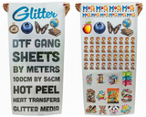 DTF Glitter Gang Sheet Transfers by Metre – Hot Peel (100 x 56cm)