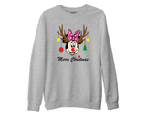 Mickey Minnie Merry Christmas Sweatshirt Rudolph Antler Matching Family Xmas Top