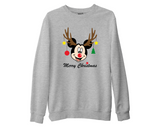 Mickey Minnie Merry Christmas Sweatshirt Rudolph Antler Matching Family Xmas Top