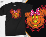 Halloween Mickey Minnie T-shirts, Matching Family Shirt, Pumpkin Head Tee Vacation Disneyland T-shirt, Halloween Costume Party Top, Spooky Couple Gifts for Him Her