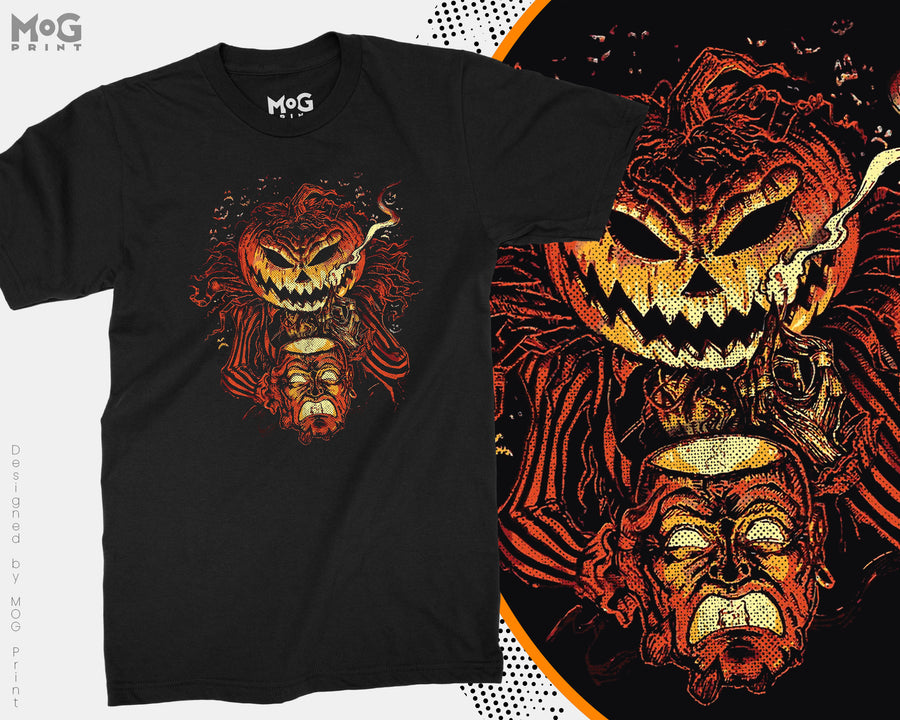 Pumpkin Head Halloween t-shirt Spooky Pumpkin Head Halloween Costume Funny Scary Horror Halloween Party Outfit T-shirt Gift