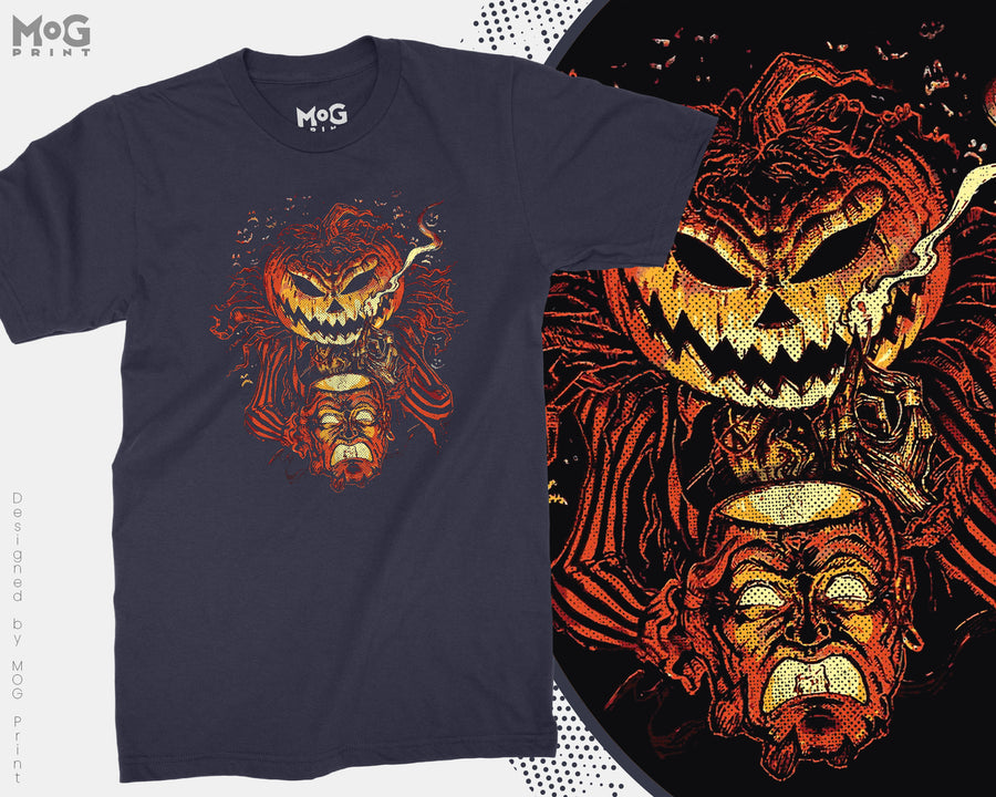 Pumpkin Head Halloween t-shirt Spooky Pumpkin Head Halloween Costume Funny Scary Horror Halloween Party Outfit T-shirt Gift
