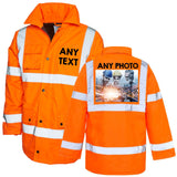 Customised Text Picture Logo Hi Vis Bomber Safety Jacket For Men Workwear