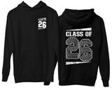 Class of 2026 Personalised Name Hoodie Leavers - 26 Graduation Matching Jumper