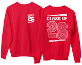 Class of 26 Custom Name Sweatshirt 2026 Leavers Personalised Jumper