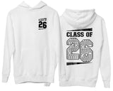 Class of 2026 Personalised Name Hoodie Leavers - 26 Graduation Matching Jumper