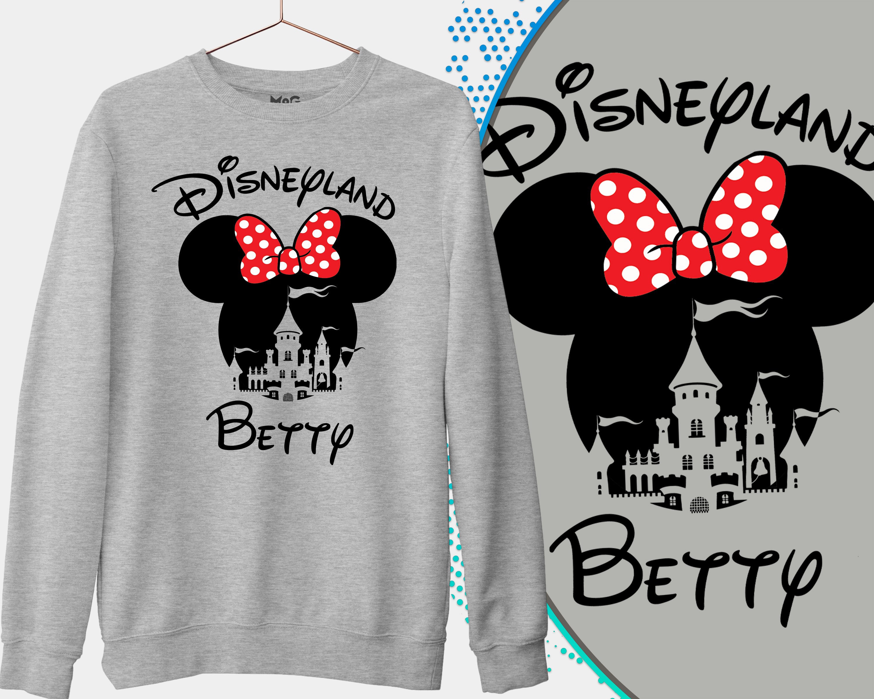 Mickey Minnie Disneyland Printed Sweatshirt Personalised Sweater Men Women Disney Lovers Customised Matching Family Jersey Birthday Gift Kids 1 2