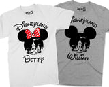 Disneyland Mickey Minnie Personalised Unisex T-shirt, Matching Family Shirt, Customised Top for Disney Lover, Birthday Gift for Him/Her