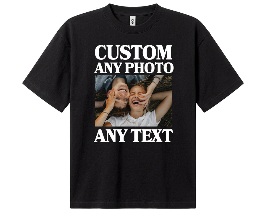 Personalised Retro Photo Oversized T-shirt Custom Portrait Unisex Tee