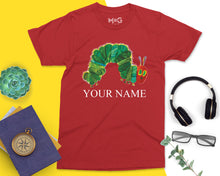 Personalised Kids Name Hungry Caterpillar T-Shirt World Book Day Cute Custom Very Hungry Caterpillar Boys/Girls Costume Reading Gift Tee Top