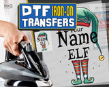 Custom Name Elf Christmas Day 2024 Personalised Iron On Transfers DTF