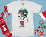 Funny Elf Christmas T-shirt, Custom Name Personalised Xmas Family Matching Tee