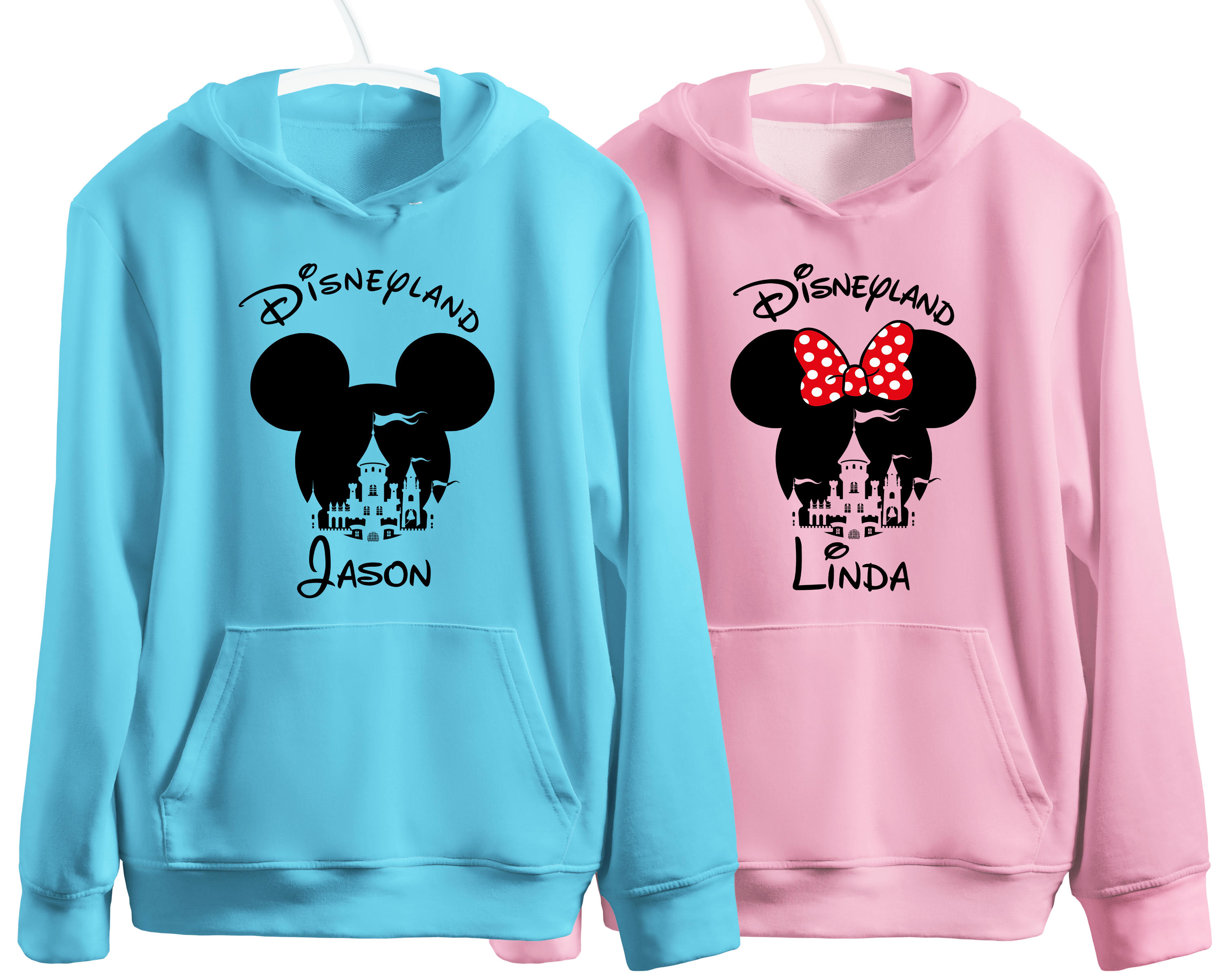 Disneyland Hoodie Personalised Mickey Minnie Mouse Custom Name Disney Mog Print