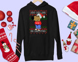 Chill Guy Christmas Hoodie Viral Cartoon Dog Meme Hoody Funny Xmas Top