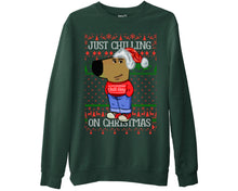 Funny Chilling on Christmas Sweatshirt | Chill Guy Dog Meme Gift Jumper