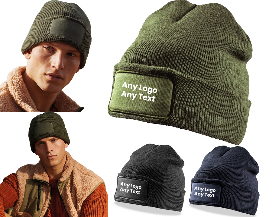 Custom Beanie Hat Your Logo/Text - Any Design Name Print - Personalised Gift