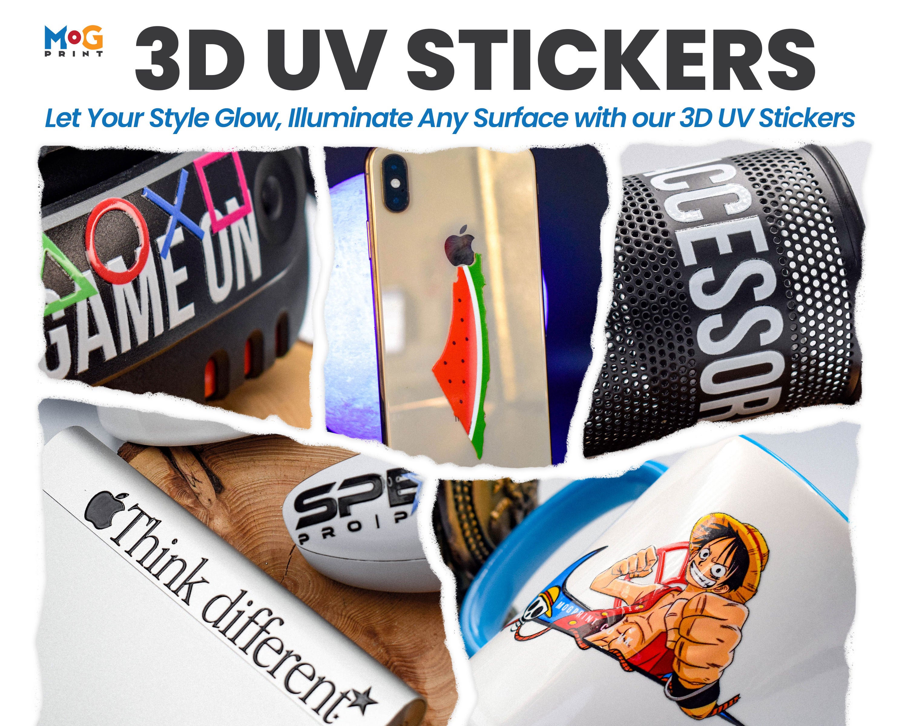 Custom UV 3D Transfer Stickers for Logo Branding & Packaging, Design Y ...