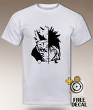 Naruto vs Sasuke Manga Art T-shirt Uzumaki Uchiha Japanese Anime Tee