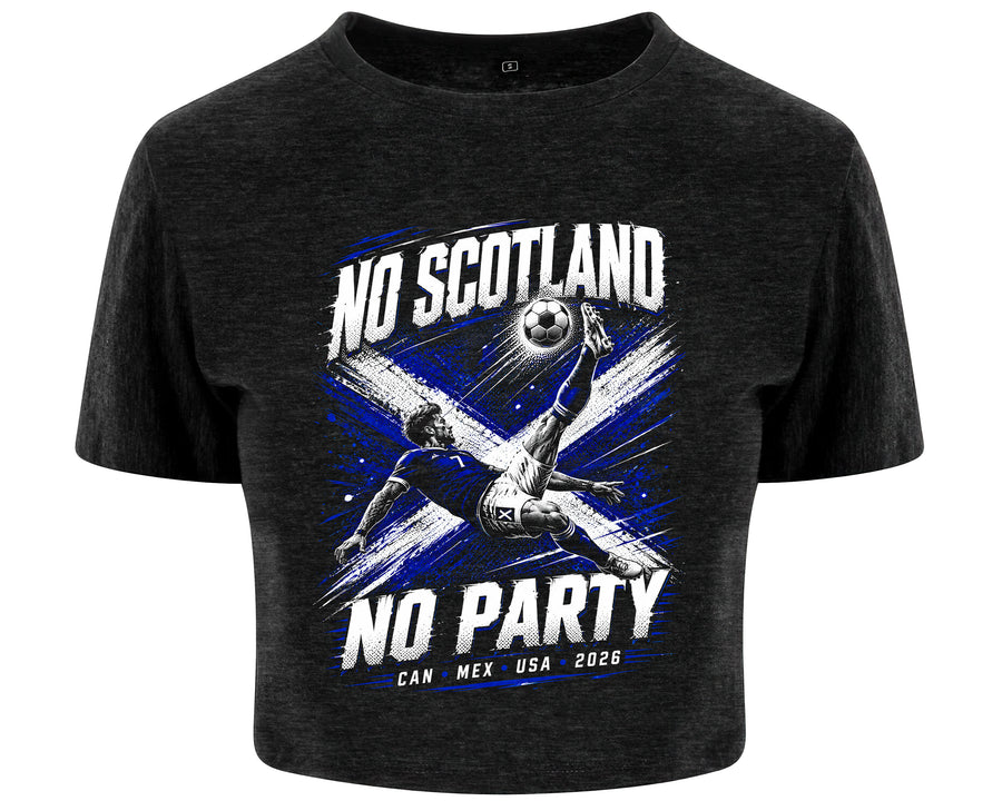 Scottish Football World Cup Crop Top No Scotland No Party Women’s Tee