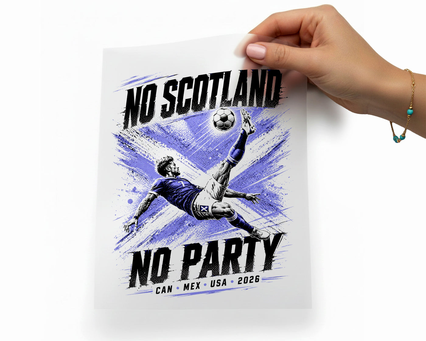 Scottish Football World Cup Iron On Funny No Scotland No Party DTF