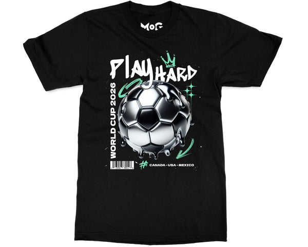 Play Hard Football World Cup T-shirt Canada USA Mexico Streetwear Tee
