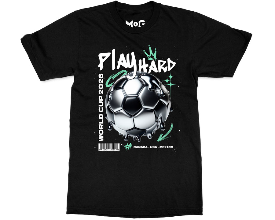 Play Hard Football World Cup T-shirt Canada USA Mexico Streetwear Tee