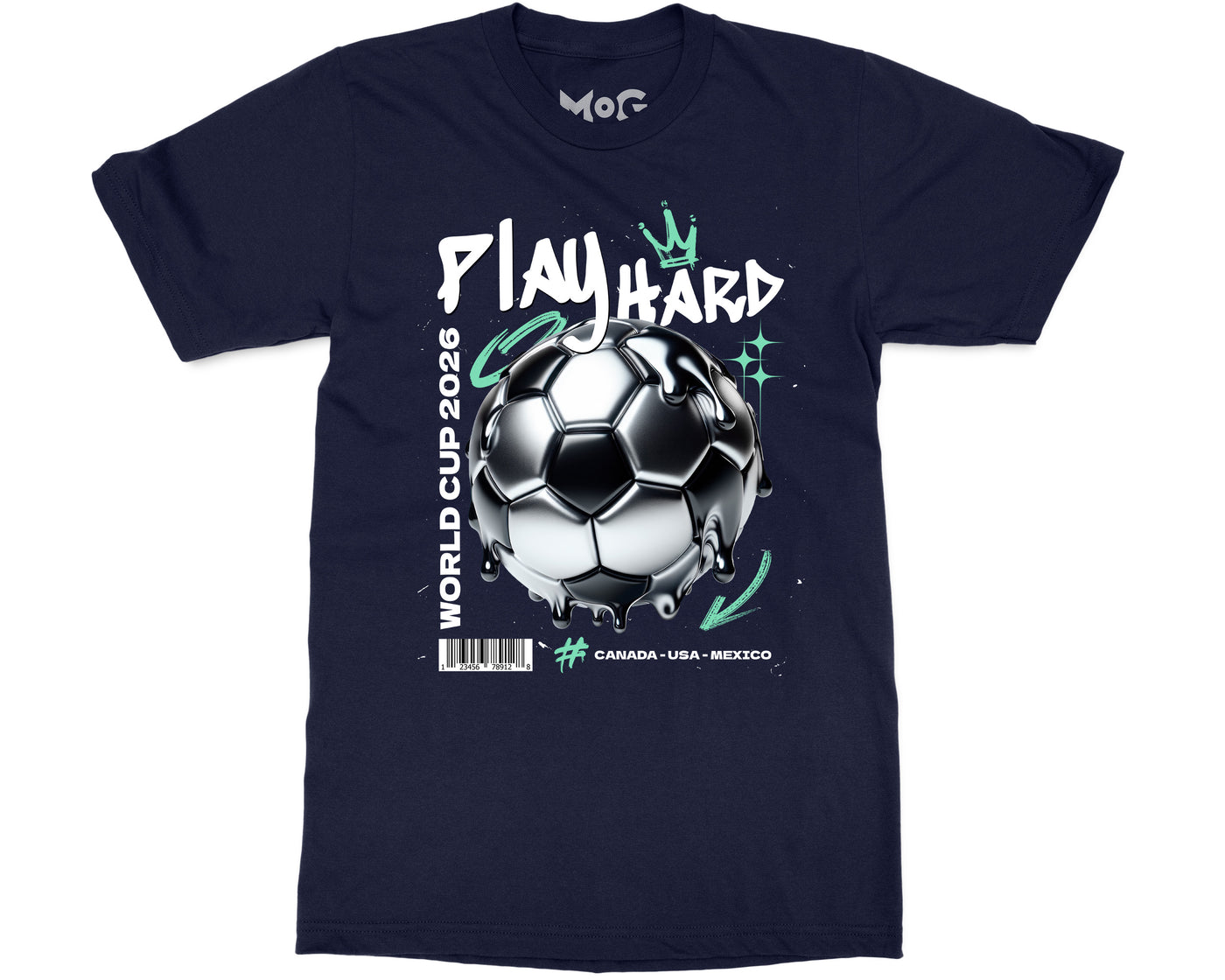 Play Hard Football World Cup T-shirt Canada USA Mexico Streetwear Tee